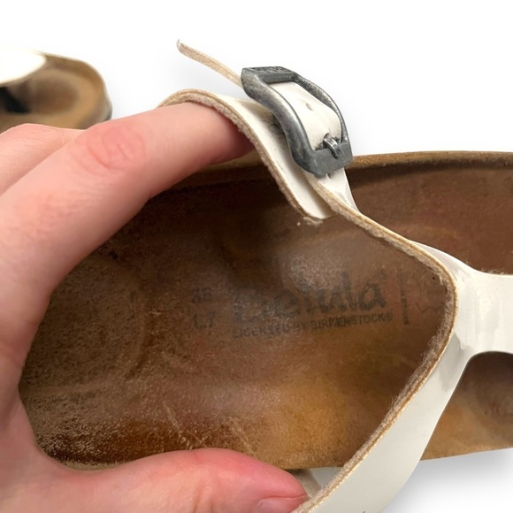 Betula By Birkenstock Pearl White Gizeh Sandals Size 7 Womens Open Toe - Picture 3 of 9